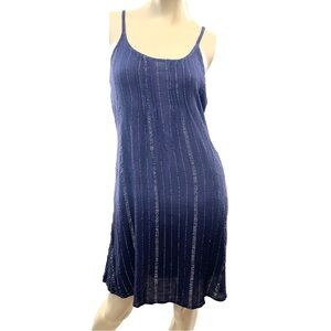 Raya Sun - Indigo Ombré Sun Dress with metallic details and pockets- L